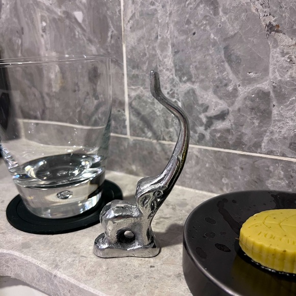 Other - Artisan Crafted Pewter Ring Holder “Trunk Up Little Elephant”